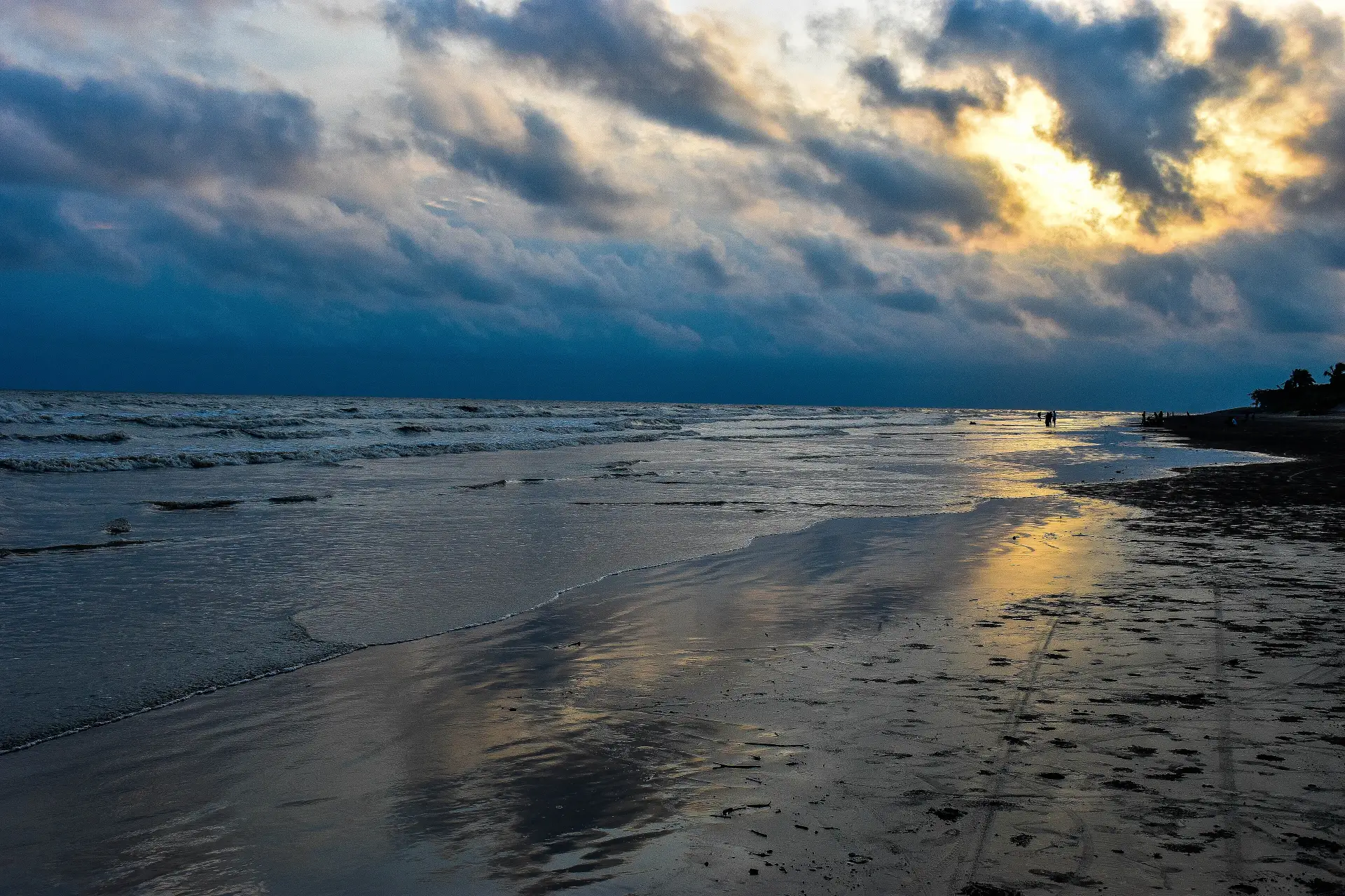 Dramatic monsoon clouds above the Bay of Bengal in Kuakata